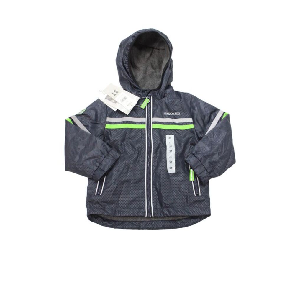 London Fog Unisex Kids Hooded Full Zip Jacket Navy Size 3T